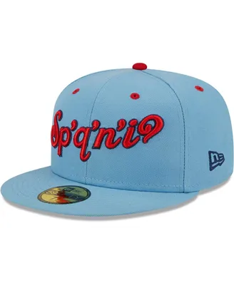 Men's New Era Light Blue Spokane Indians Alternate Logo Authentic Collection 59FIFTY Fitted Hat