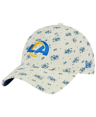 Men's New Era Cream Los Angeles Rams Bloom 9TWENTY Adjustable Hat