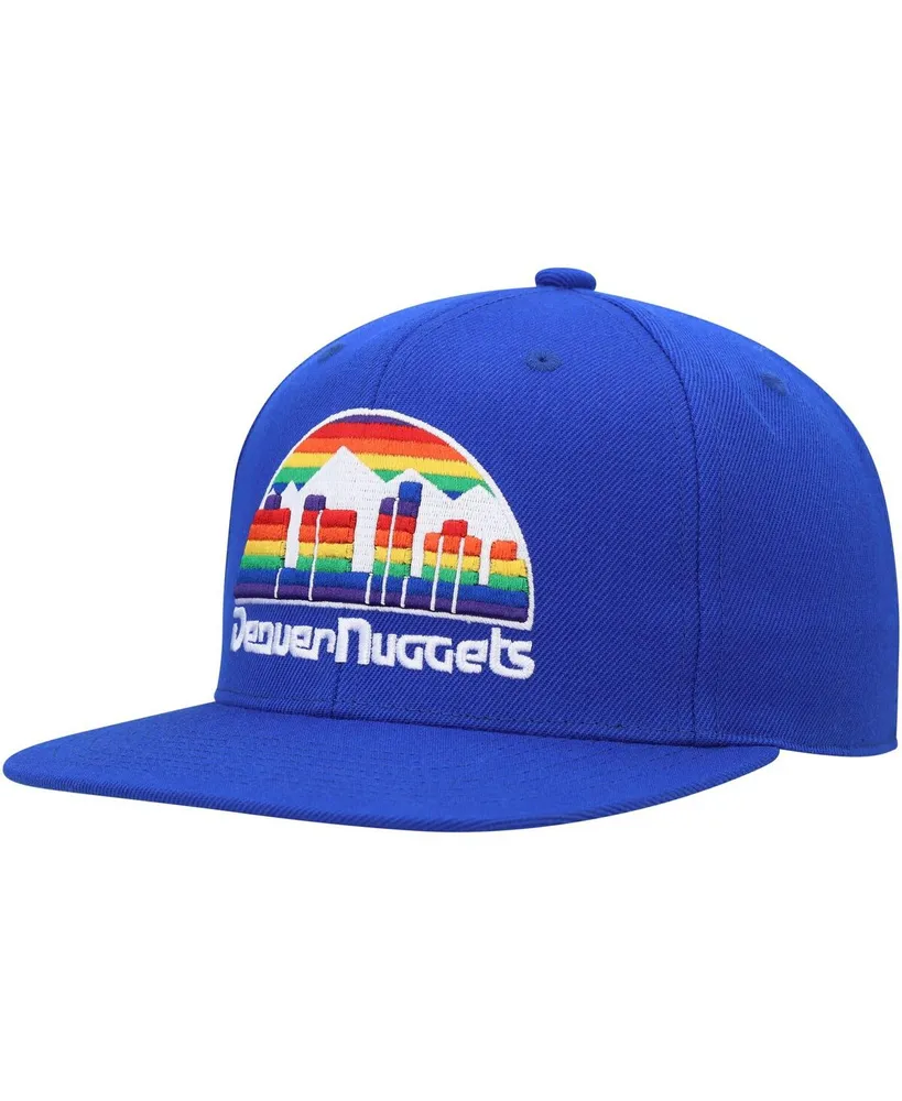 Men's Mitchell & Ness Royal Denver Nuggets Hardwood Classics Mvp Team Ground 2.0 Fitted Hat