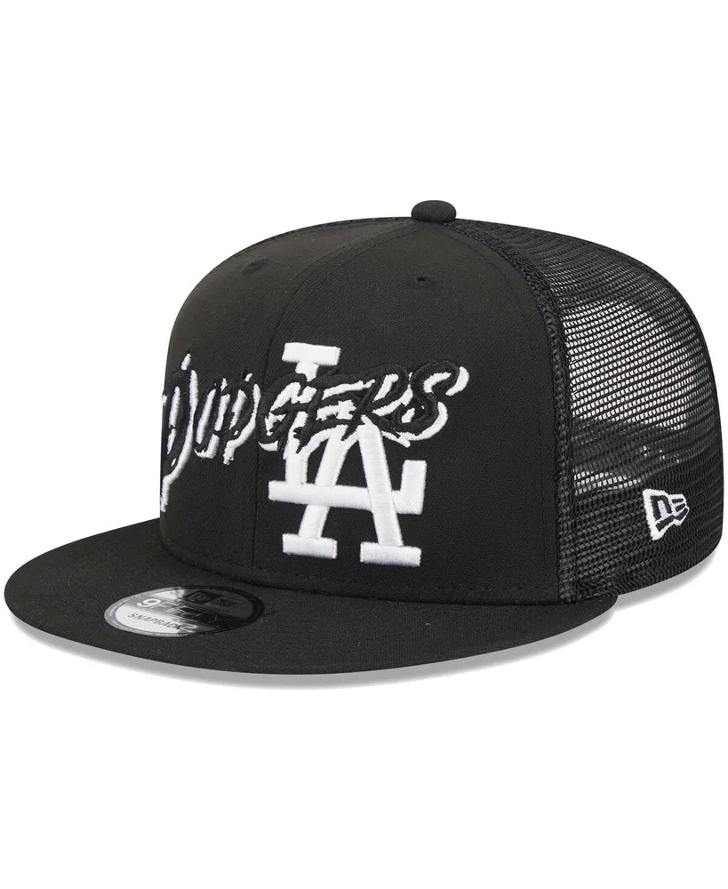 Men's New Era Black Los Angeles Dodgers Street Trucker 9FIFTY Snapback Hat