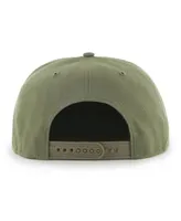 Men's '47 Brand Olive Philadelphia 76ers Ballpark Camo Captain Snapback Hat