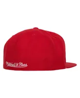 Men's Mitchell & Ness Red Atlanta Hawks Hardwood Classics Mvp Team Ground 2.0 Fitted Hat