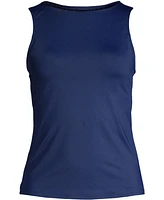 Lands' End Women's Mastectomy High Neck Upf 50 Sun Protection Modest Tankini Swimsuit Top