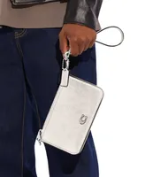 Coach Small Pouch Crossgrain Leather Shoulder Bag