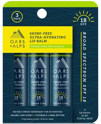 Oars + Alps 3-Pc. Island Lime Shine-Free Lip Balm Spf 18 Set