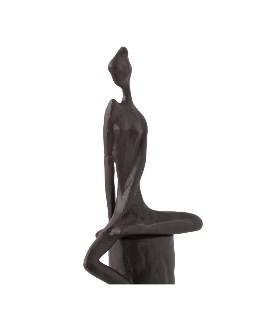 Danya B Woman In Reflection Cast Iron Sculpture