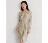 Lauren Ralph Women's Metallic Stretch Knit Cocktail Dress