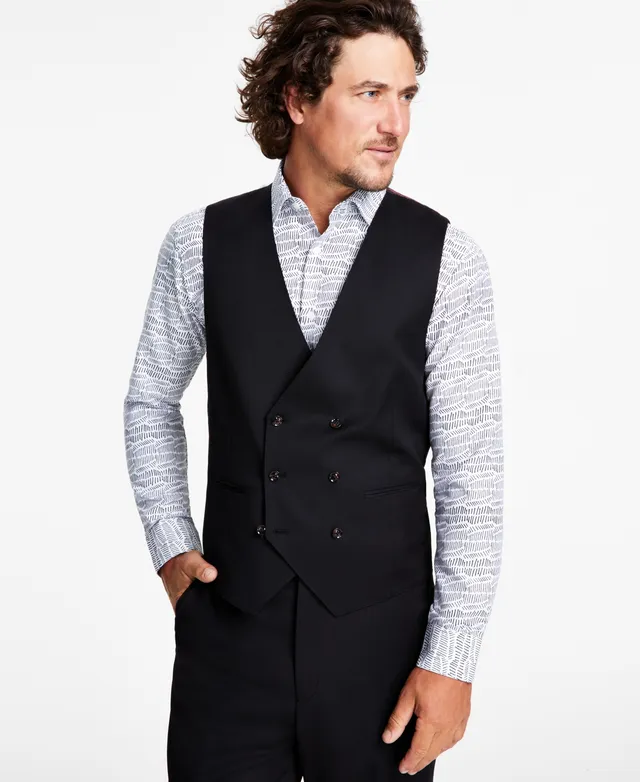 Tayion Collection Men's Classic-Fit Black Double-Breasted Blazer