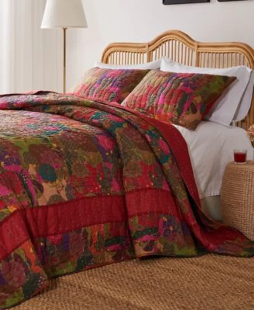 Greenland Home Fashions Jewel 100 Cotton Kantha Quilted Bedspread Set Collection