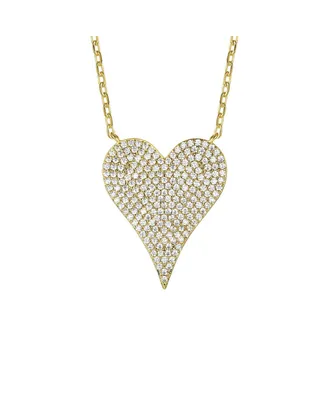 Rachel Glauber 14k Gold Plated with Pave Cubic Zirconia Heart Layering Necklace
