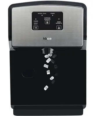 KBice Self Dispensing Countertop Nugget Ice Maker, Crunchy Pebble Ice Maker, Sonic Ice Maker,Produces Max 30 lbs of Nugget Ice per Day, Stainless Stee