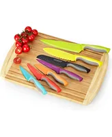 Cook N Home 7-Piece with 7 -Sheaths Color Coated Carbon Stainless Steel Knife Set