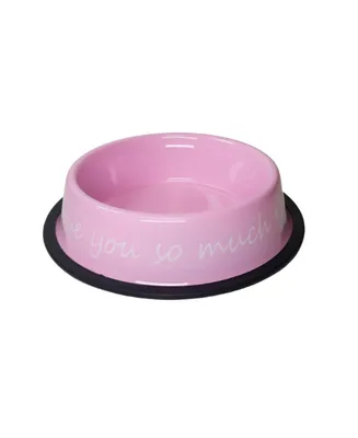 JoJo Modern Pets I Love You So Much Elevated Modern Dog Feeder with Stainless Steel Bowls – Pink/24oz