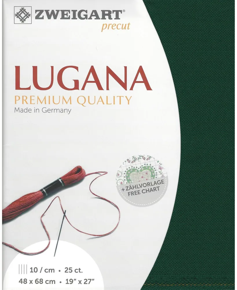 Zweigart Precut Needlework Fabric Lugana 25 count Forest Green 3835/647