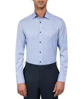 Men's Slim-Fit Floral Performance Stretch Cooling Comfort Dress Shirt