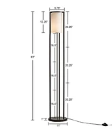 Martha Stewart Charlton Glass Cylinder Shade Metal Floor Lamp