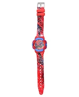 Accutime Kids Marvel Spiderman Red Silicone Strap Watch and Flashlight 39mm Set