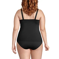 Lands' End Plus Ddd-Cup Square Neck Underwire Tankini Swimsuit Top