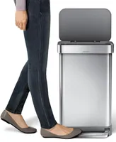 simplehuman 45 Litre Rectangular Step Can with Liner Pocket with Plastic Lid