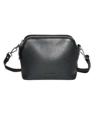 Club Rochelier Ladies Leather Double Zipper Crossbody Bag