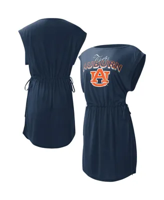 Women's G-iii 4Her by Carl Banks Navy Auburn Tigers Goat Swimsuit Cover-Up Dress
