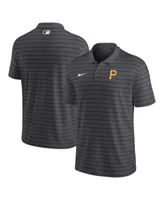 Men's Nike Charcoal Pittsburgh Pirates Authentic Collection Victory Striped Performance Polo Shirt