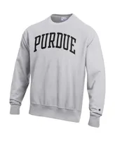 Men's Champion Heathered Gray Purdue Boilermakers Arch Reverse Weave Pullover Sweatshirt