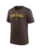 Men's Nike Heather Brown San Diego Padres Authentic Collection Early Work Tri-Blend Performance T-shirt