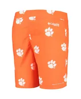 Big Boys and Girls Columbia Orange Clemson Tigers Backcast Printed Omni-Shade Shorts