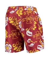 Men's Wes & Willy Cardinal Iowa State Cyclones Floral Volley Swim Trunks