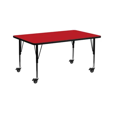 Emma+Oliver Mobile 24X60 Rectangle Hp Laminate Preschool Activity Table