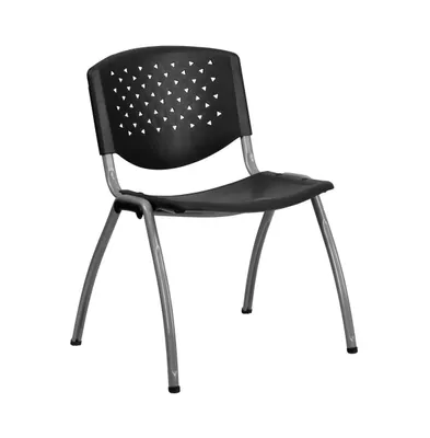 Emma+Oliver Home And Office Plastic Stack Chair With Perforated Back - Guest