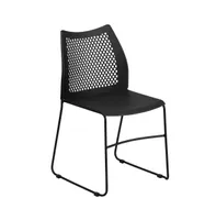 Emma+Oliver Home And Office Sled Base Stack Chair With Air-Vent Back - Guest