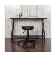Emma+Oliver Adjustable Doctors Stool On Wheels With Ergonomic Molded Seat