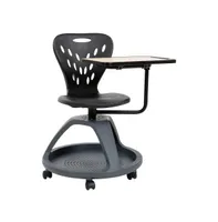 Emma+Oliver Mobile Desk Chair - 360° Tablet Rotation And Storage Cubby