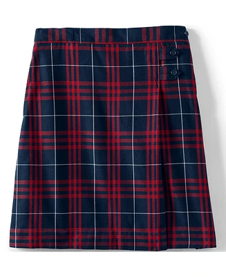 Lands' End Girls School Uniform Plaid A-line Skirt Below the Knee