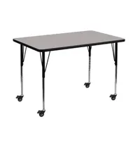 Emma+Oliver Mobile 36X72 Rectangle Hp Laminate Adjustable Activity Table