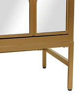 Rosemary Lane 32" Wood 3 Drawer Cabinet with Mirrored Front