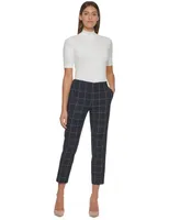 Tommy Hilfiger Women's Mid-Rise Plaid Ankle Pants