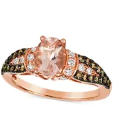 Le Vian Peach Morganite (7/8 ct. t.w.) & Diamond (1/2 ct. t.w.) Ring in 14k Rose Gold