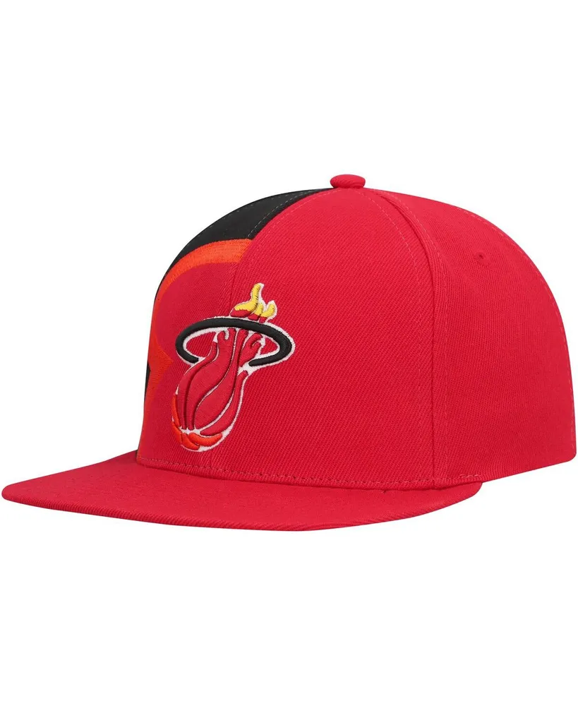 Men's Mitchell & Ness Red Miami Heat Hardwood Classics Retroline Snapback Hat