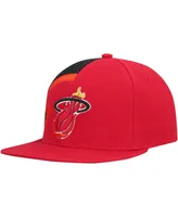 Men's Mitchell & Ness Red Miami Heat Hardwood Classics Retroline Snapback Hat