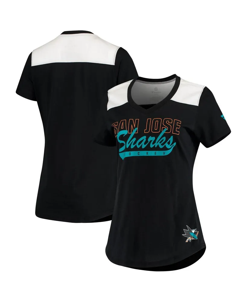 Women's Fanatics Branded Black San Jose Sharks Crystal-Dye Long Sleeve T-Shirt