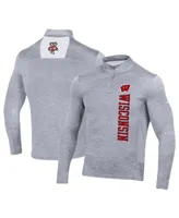 Men's Under Armour Heather Gray Wisconsin Badgers Gameday Twist Quarter-Zip Top