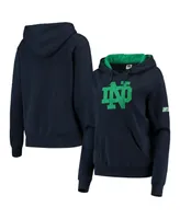 Women's Stadium Athletic Navy Notre Dame Fighting Irish Big Logo Pullover Hoodie