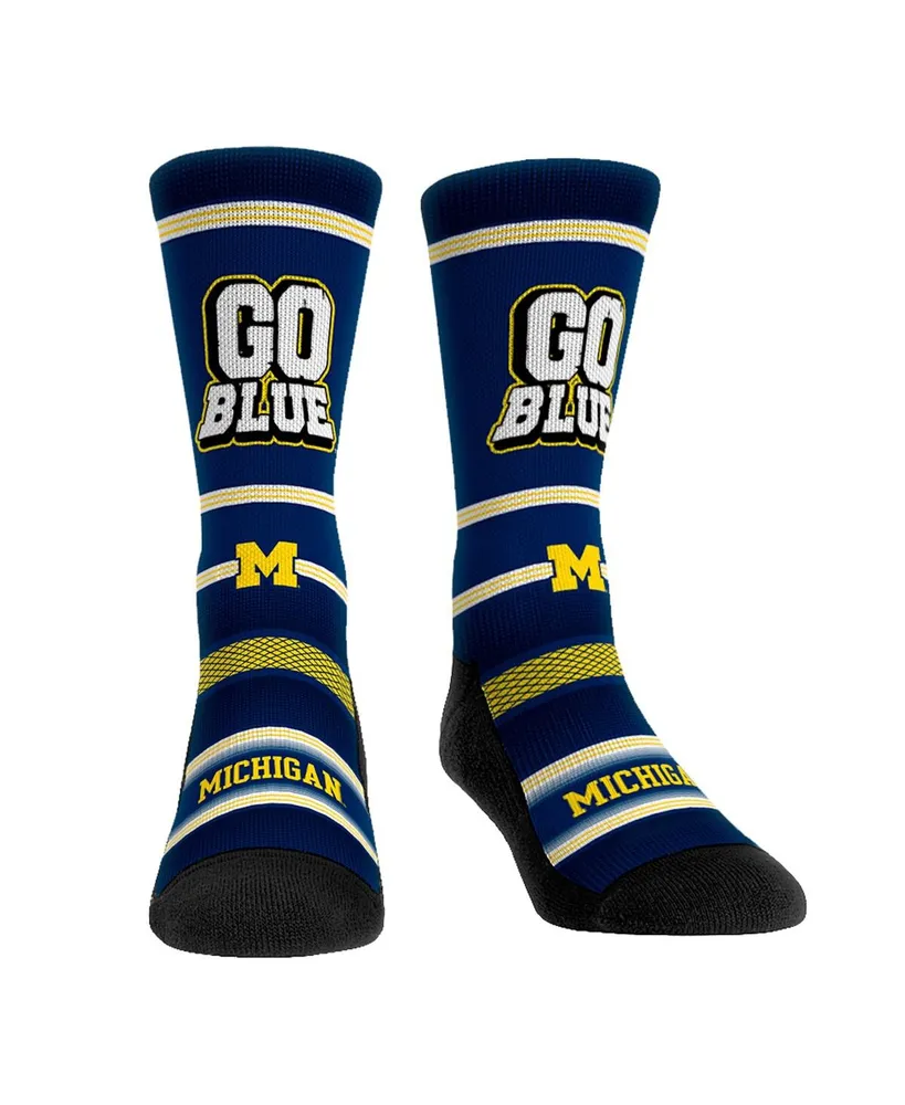 Men's and Women's Rock 'Em Socks Michigan Wolverines Team Slogan Crew Socks