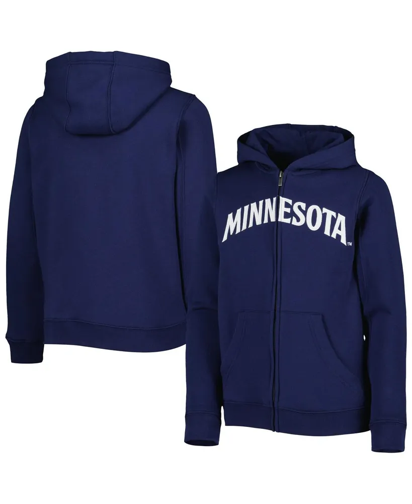 Youth Detroit Tigers Navy Wordmark Full-Zip Fleece Hoodie