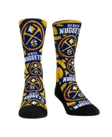 Men's and Women's Rock 'Em Socks Denver Nuggets Allover Logo Paint Crew