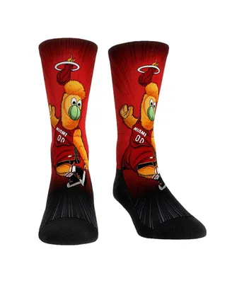 Men's and Women's Rock 'Em Socks Miami Heat Mascot Pump Up Crew Socks