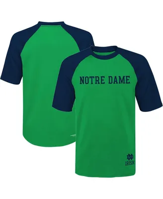 Big Boys and Girls Green Notre Dame Fighting Irish Mecca Dunes Rash Guard Raglan T-shirt